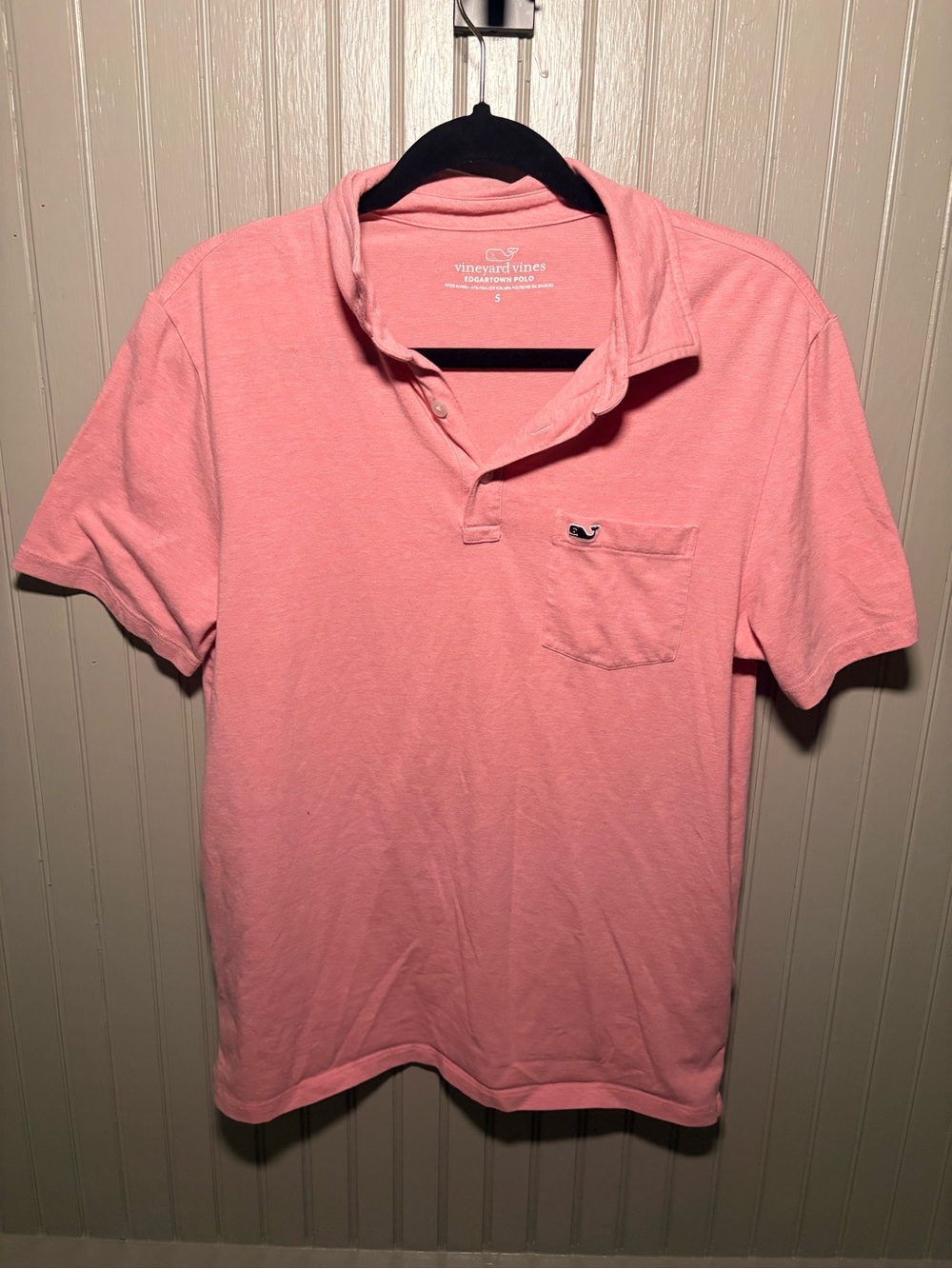 Vineyard Vines Coral Pink Short-Sleeve Pocket Polo